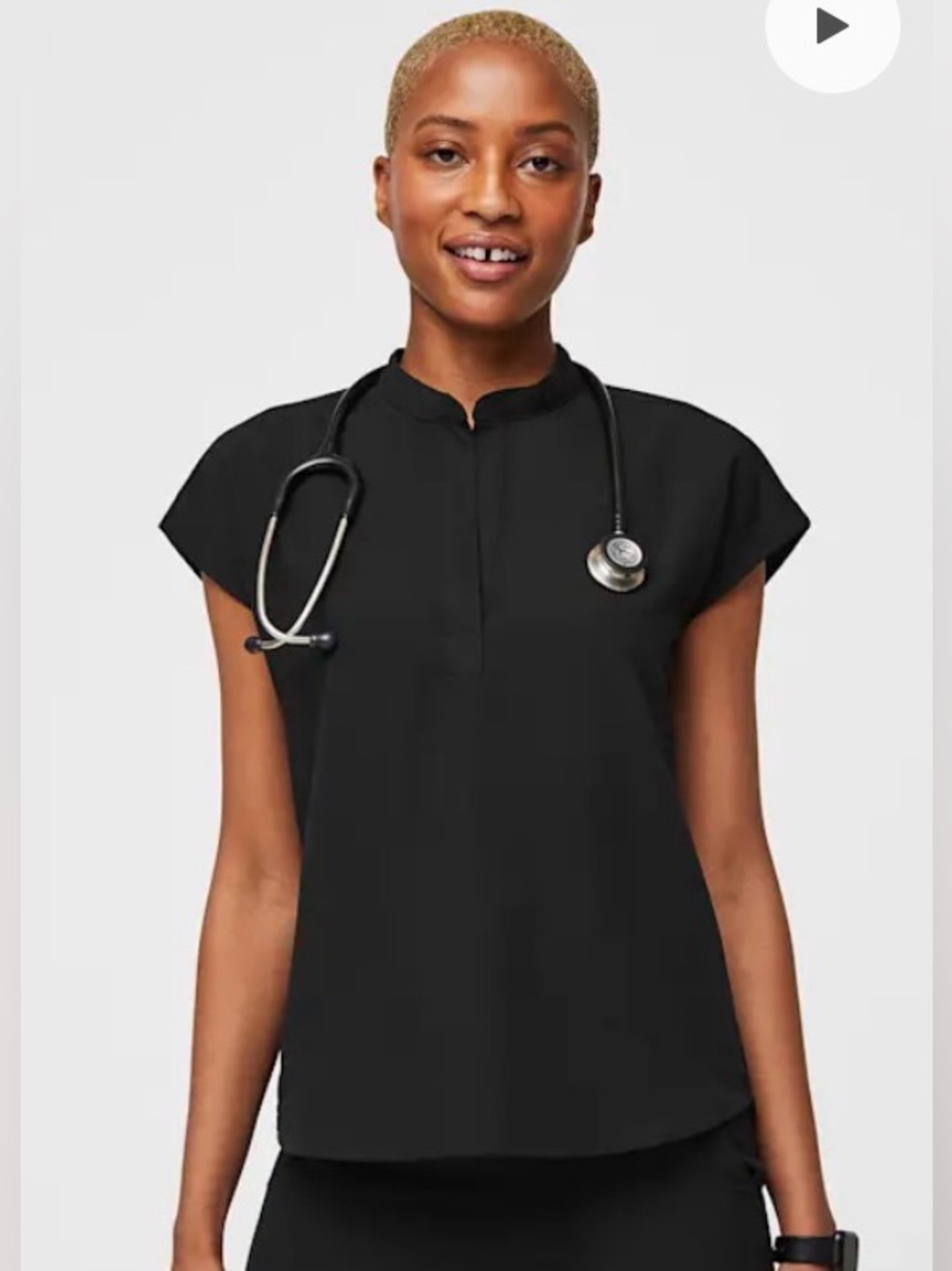 [ 2 ]Figs Black Sleeveless V-Neck Medical Tops